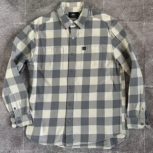 Men's Harley Davidson Motorcycles Gray Heavy Plaid Flannel Shirt Jacket Sz XL